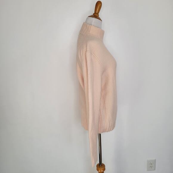 J. Crew Point Sur Mock Neck Sweater Merino Wool Alpaca Pink Women Medium - Picture 3 of 12